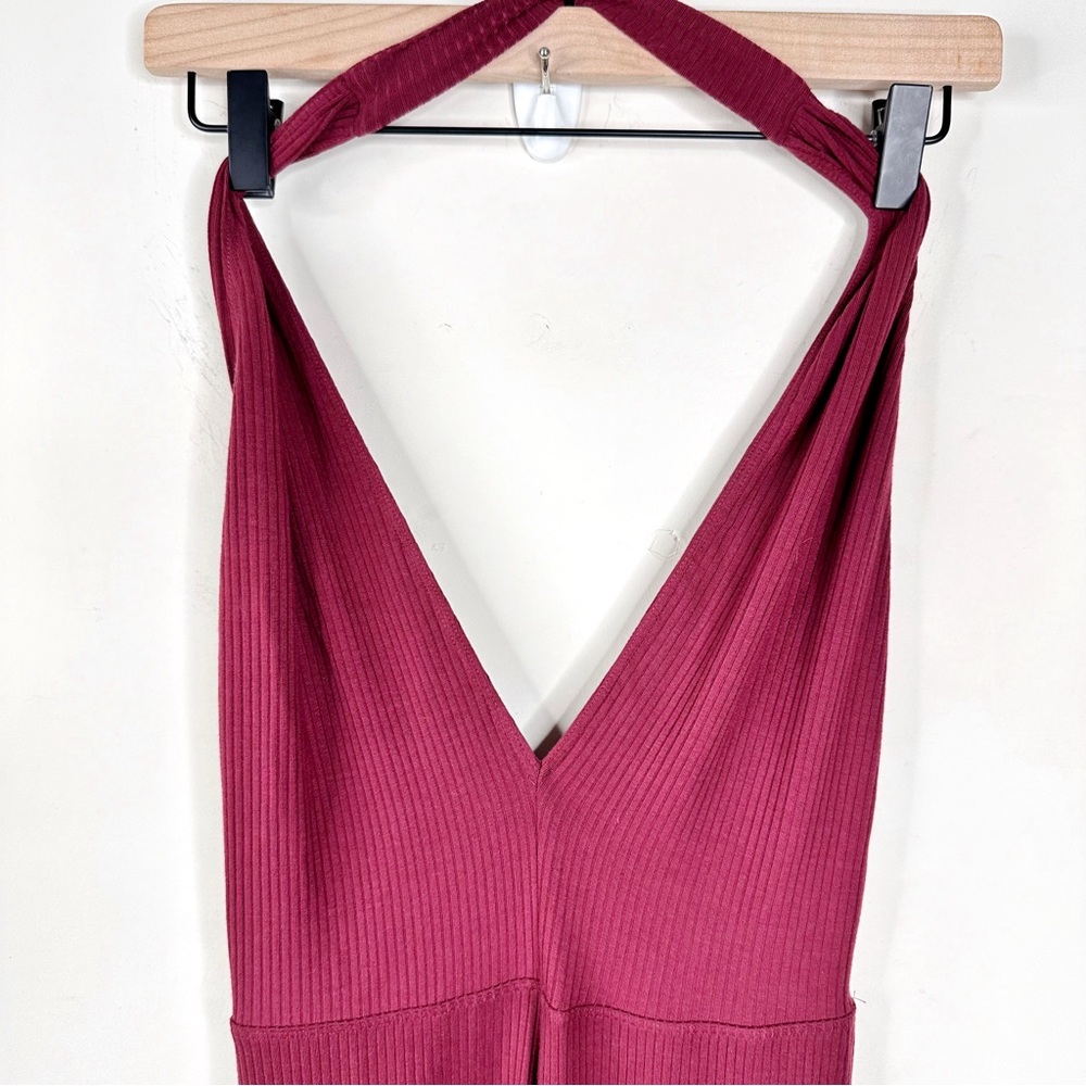 Reformation Berry Halter Jumpsuit Ribbed Low back Small - Picture 9 of 16